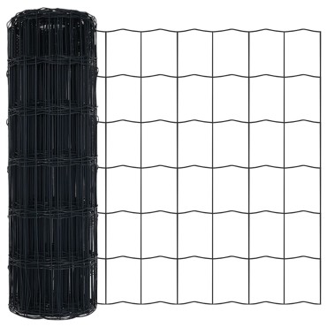 vidaXL Euro Fence με 13 Στήλες 0.6x50 μ Γαλβανισμένος Χάλυβας Γκρι