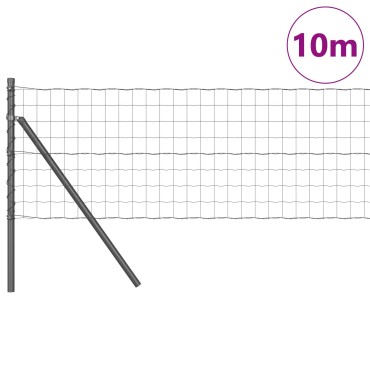 vidaXL Ευρωπαϊκή περίφραξη με 7 πόδια 0.4x10 μ από γκρι γαλβανισμένο ατσάλι