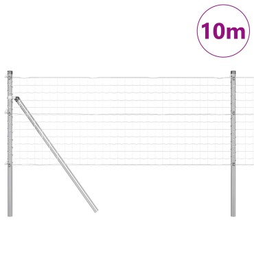 vidaXL Ευρωπαϊκή Περίφραξη με 7 Στυλίες 0.6x10 μ Γαλβανισμένο Ατσάλι