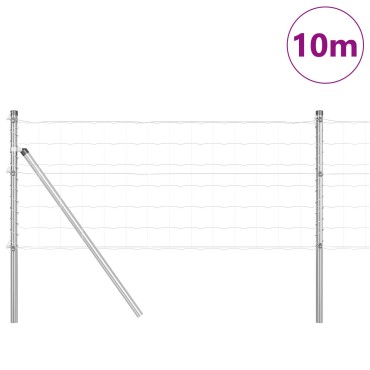 vidaXL Ευρωπαϊκή Στήριξη Φράχτη 10x0,6 μ Γαλβανισμένος Χάλυβας Ασημί