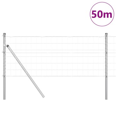 vidaXL Ευρωπαϊκός Φράκτης με 13 Στυλοί 0.6x50 μ Γαλβανισμένου Ατσαλιού