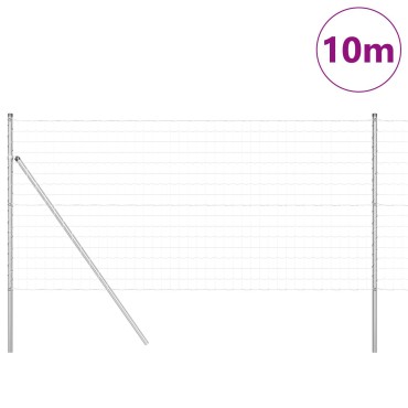 vidaXL Euro Fence με 7 Πόδια 1x10 μ Γαλβανισμένο Ατσάλι