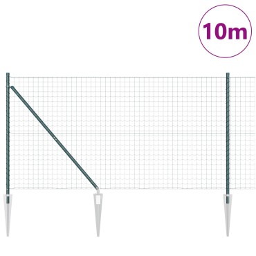 vidaXL Ευρωπαϊκός Φράχτης με 7 Αγκύλες 1.2x10 μ Γαλβανισμένο Πράσινο