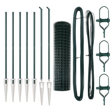 vidaXL Euro Fence με 7 Στυλιάρια 1.4x10 μ Γαλβανισμένος Χάλυβας Πράσινος