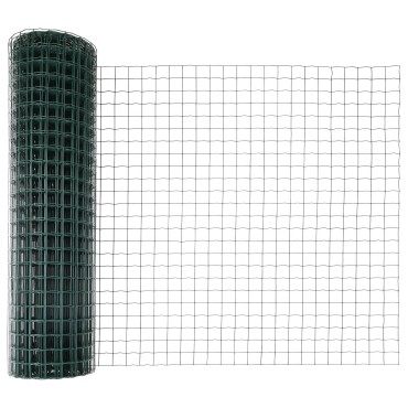 vidaXL Euro Fence με 7 Στυλιάρια 1.4x10 μ Γαλβανισμένος Χάλυβας Πράσινος