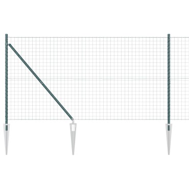 vidaXL Euro Fence με 7 Στυλιάρια 1.4x10 μ Γαλβανισμένος Χάλυβας Πράσινος