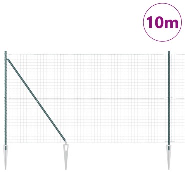 vidaXL Ευρωπαϊκός Φράκτης με Ακίδες 10x1,5 m PVC-Επικαλυμμένο Ατσάλι