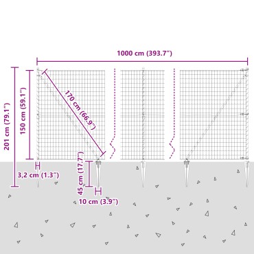 vidaXL Euro Fence με 7 ακίδες 1.5x10 μ Γαλβανισμένο ατσάλι Πράσινο