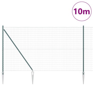 vidaXL Euro Fence με 7 ακίδες 1.5x10 μ Γαλβανισμένο ατσάλι Πράσινο