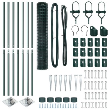 vidaXL Euro Fence με 7 ακίδες 1.5x10 μ Γαλβανισμένο ατσάλι Πράσινο
