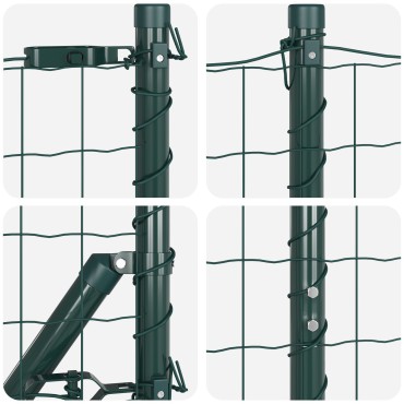 vidaXL Euro Fence με 7 ακίδες 1.5x10 μ Γαλβανισμένο ατσάλι Πράσινο