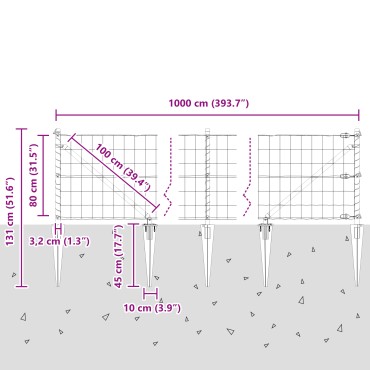 vidaXL Euro Fence με 7 Άγκιστρα 0.8x10 μ Γαλβανισμένο Ατσάλι Πράσινο