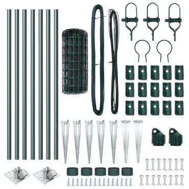 vidaXL Euro Fence με 7 Άγκιστρα 0.8x10 μ Γαλβανισμένο Ατσάλι Πράσινο