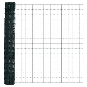 vidaXL Euro Fence με 7 Άγκιστρα Στερέωσης 1.6x10 μ Γαλβανισμένος Χάλυβας Πράσινος