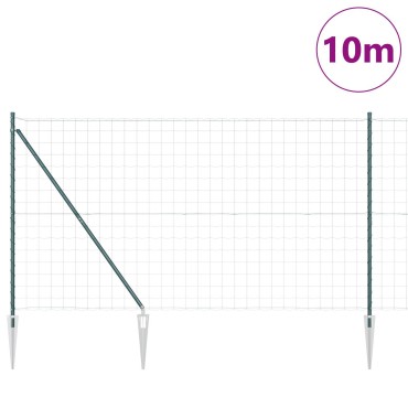 vidaXL Euro Fence με 7 Σπike Posts 1.6x10 μ Γαλβανισμένος Χάλυβας Πράσινος