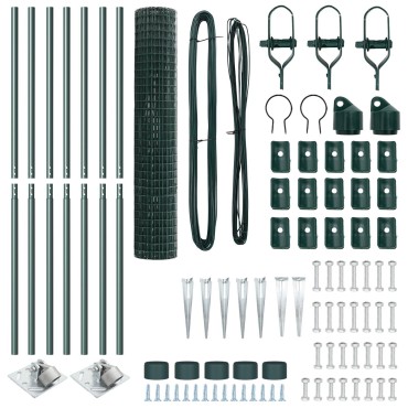 vidaXL Euro Fence με 7 Σπike Posts 1.6x10 μ Γαλβανισμένος Χάλυβας Πράσινος