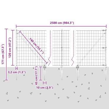vidaXL Euro Fence με 13 Στεφάνια Σπαθίσου 1.2x25 μ. Γαλβανισμένο Ατσάλι Πράσινο