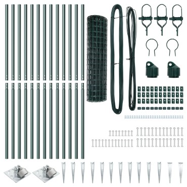 vidaXL Euro Fence με 13 Στεφάνια Σπαθίσου 1.2x25 μ. Γαλβανισμένο Ατσάλι Πράσινο