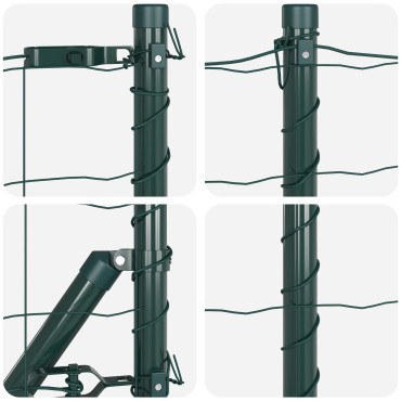 vidaXL Euro Fence Σετ 2 Πράσινο Ατσάλι με πλαστική επικάλυψη Μεγάλο