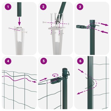 vidaXL Euro Fence Σετ 2 Πράσινο Μέταλλο 25x1.0 μ Επεκτάσιμη