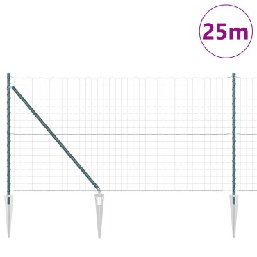 vidaXL Euro Fence Σετ 2 Πράσινο Μέταλλο 25x1.0 μ Επεκτάσιμη