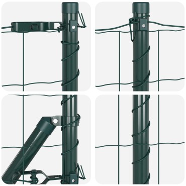 vidaXL Euro Fence Σετ 2 Πράσινο Μέταλλο 25x1.0 μ Επεκτάσιμη