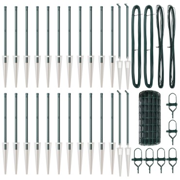 vidaXL Euro Fence με 13 Άγκιστρα 0.4x50 μ Γαλβανισμένο Ατσάλι Πράσινο