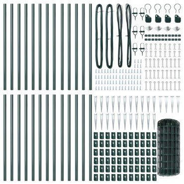 vidaXL Euro Fence με 13 Άγκιστρα 0.4x50 μ Γαλβανισμένο Ατσάλι Πράσινο