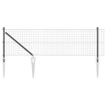 vidaXL Euro Fence με 7 σφήνες 0.4x10 μ Γαλβανισμένο Ατσάλι Γκρίζος