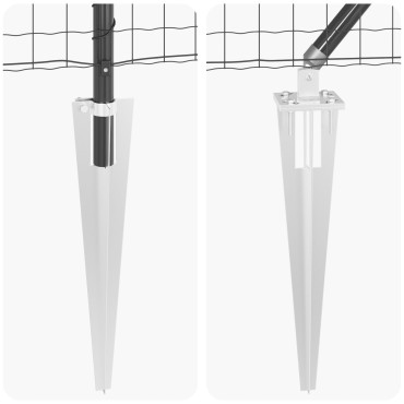 vidaXL Euro Fence με 7 Στερεώσεις Σπικ 0.4x10 μ Γαλβανισμένο Ατσάλι Γκρι