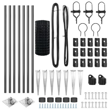 vidaXL Euro Fence με 7 Ήλους Στήριξης 0.8x10 μ Γαλβανισμένο Μέταλλο Γκρι