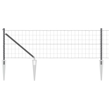 vidaXL Euro Fence με 7 αγκυρωμένες βίδες 0.4x10 μ Γαλβανισμένο Ατσάλι Γκρι