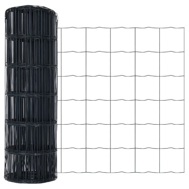 vidaXL Euro Fence Σετ των 2 Γκρι Γαλβανισμένος χάλυβας 10 μ μήκος