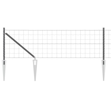 vidaXL Euro Fence Σετ των 2 Γκρι Γαλβανισμένος χάλυβας 10 μ μήκος