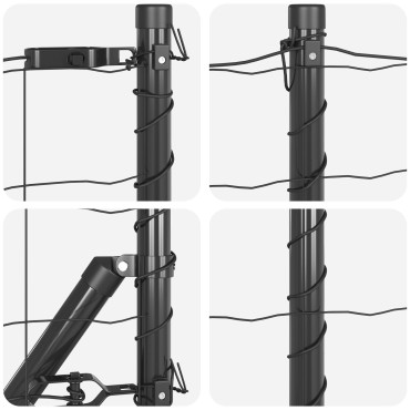 vidaXL Euro Fence Σετ των 2 Γκρι Γαλβανισμένος χάλυβας 10 μ μήκος