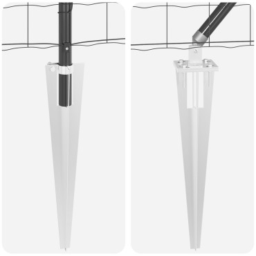 vidaXL Euro Fence Σετ των 2 Γκρι Γαλβανισμένος χάλυβας 10 μ μήκος