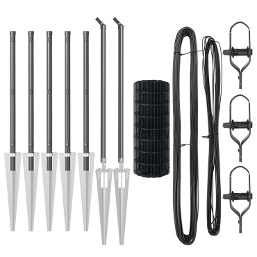 vidaXL Euro Fence με 7 βύσματα 1x10 μ Γαλβανισμένο Ατσάλι Γκρι