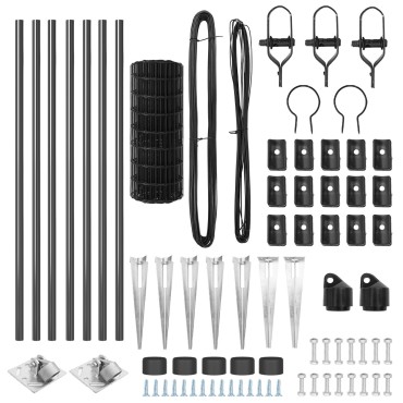 vidaXL Euro Fence με 7 βύσματα 1x10 μ Γαλβανισμένο Ατσάλι Γκρι