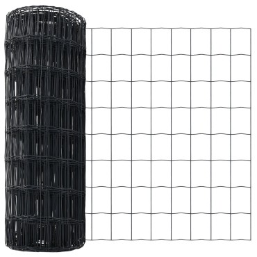 vidaXL Euro Fence με 7 βύσματα 1x10 μ Γαλβανισμένο Ατσάλι Γκρι