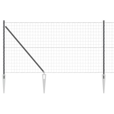 vidaXL Euro Fence με 7 βύσματα 1x10 μ Γαλβανισμένο Ατσάλι Γκρι