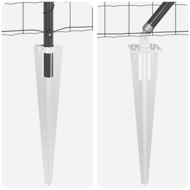 vidaXL Euro Fence με 7 βύσματα 1x10 μ Γαλβανισμένο Ατσάλι Γκρι