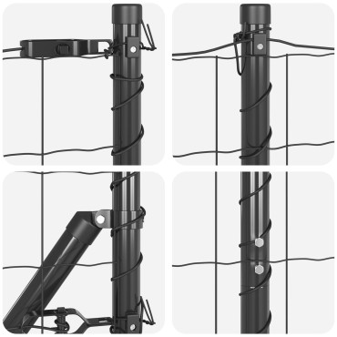vidaXL Euro Fence με 7 Ακίδες 1.2x10 μ Γαλβανισμένος Χάλυβας Γκρι