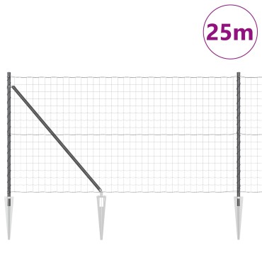 vidaXL Ευρωπαϊκός Φράκτης με Ακίδες 25x1 m PVC-Επικαλυμμένο Ατσάλι