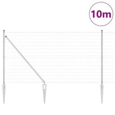 vidaXL Euro Fence με 7 Στηρίγματα Σπικάλ 1x10 μ Γαλβανισμένος Χάλυβας