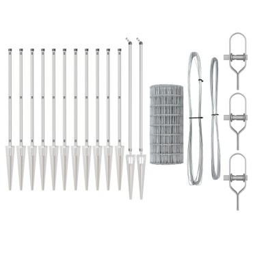 vidaXL Euro Fence με 7 Στηρίγματα Στερέωσης 0.4x10 μ Γαλβανισμένος Χάλυβας