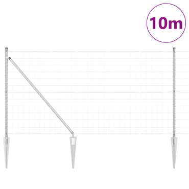 vidaXL Euro Φράκτης με 7 Σταθμούς Στήριξης 1x10 μ Γαλβανισμένος Χάλυβας