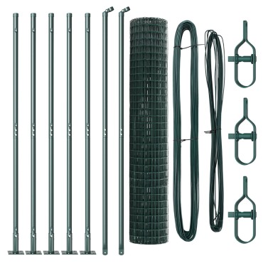 vidaXL Euro Fence με 7 φράκτες με χείλος 1.5x10 μ Γαλβανισμένο Ατσάλι