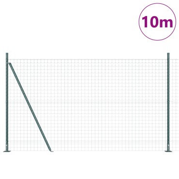 vidaXL Euro Fence με 7 φράκτες με χείλος 1.5x10 μ Γαλβανισμένο Ατσάλι