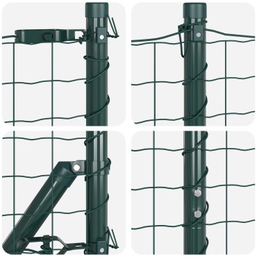 vidaXL Euro Fence με 7 φράκτες με χείλος 1.5x10 μ Γαλβανισμένο Ατσάλι