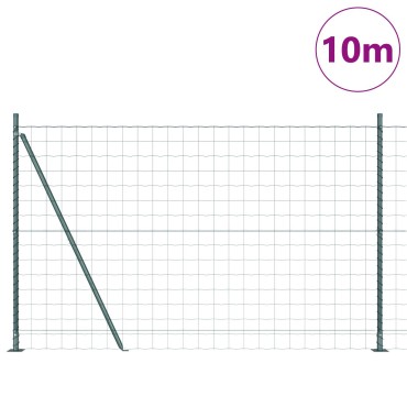 vidaXL Ευρωπαϊκός Φράκτης με Σκυρόδετη Βάση 10x1,5 m Πράσινο Δίχτυ